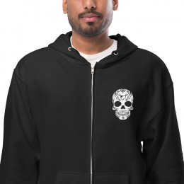 Unisex fleece zip up hoodie Skull