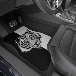Car Mats (Set of 4) Tiger on Black and White