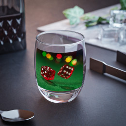 Whiskey Glass Two dices