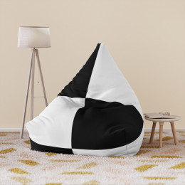 Bean Bag Chair Cover Black and White 