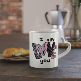 Heart-Shaped Mug I love you 