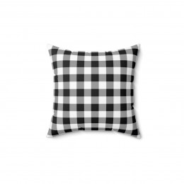 Spun Polyester Square Pillow black and white