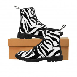 Women's Canvas Boots Zebra