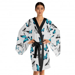 Long Sleeve Kimono Robe Butterflies