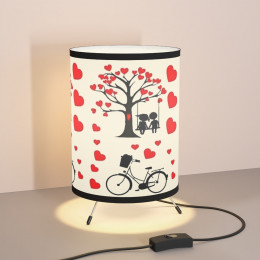 Tripod Lamp with High-Res Printed Shade, US\CA plug Valentine's