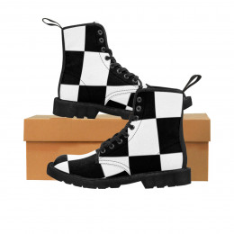 Women's Canvas Boots Black and White