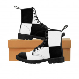 Women's Canvas Boots Black and White