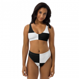 Black  and white high-waisted bikini