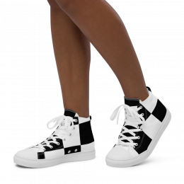 Women’s high top canvas shoes Black and white